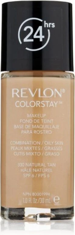 Revlon Colorstay Foundation With Pump - 330 Natural Tan (Oily Skin) 27 Revlon Colorstay Foundation With Pump - 330 Natural Tan (Oily Skin) -Cosmetica Promotiewinkel 384x1200 1