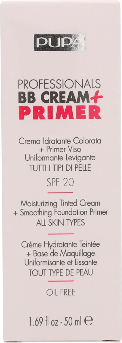 Pupa Milano Professionals BB Cream + Primer - Nude 001 4 Pupa Milano Professionals BB Cream + Primer - Nude 001 - Afbeelding 2
