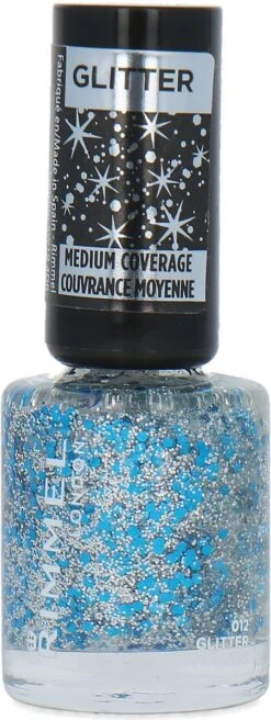 Rimmel London Glitter Medium Coverage Nagellak - Blauw