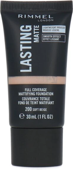 Rimmel London Lasting Matte Foundation - 200 Soft Beige 19 Rimmel London Lasting Matte Foundation - 200 Soft Beige -Cosmetica Promotiewinkel 521x1200 2