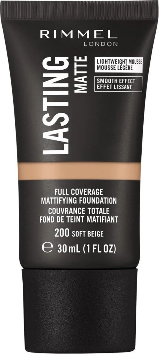 Rimmel London Lasting Matte Foundation - 200 Soft Beige 3 Rimmel London Lasting Matte Foundation - 200 Soft Beige