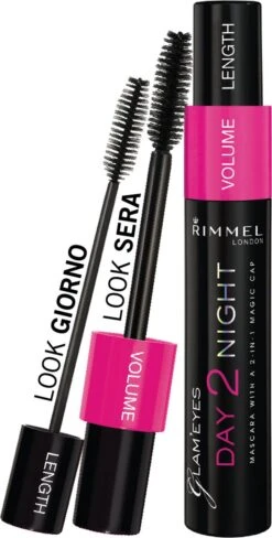 Rimmel London Day2Night 2-in-1 Mascara Voor Een Dag- En Avondlook - 001 Black -Cosmetica Promotiewinkel 608x1200
