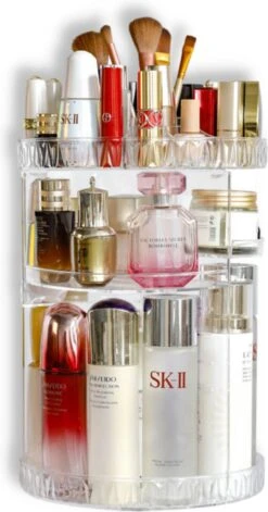 LuZana Make-Up Organizer - Beauty Organizer Voor Make Up - 360° Roterend - Opbergbox - Opbergdoos Cosmetica - Sieradendoos - Nagellak - Lippenstift - Transparant - Cadeautje Voor Vrouw -Cosmetica Promotiewinkel 629x1200 1