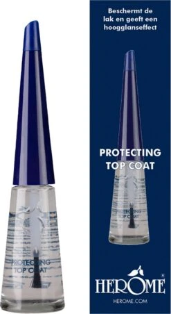 Herome Beschermende Topcoat - Protecting Top Coat - Nagellak Blijft Langer Zitten - Een Beschermlaag Welke De Kleur Van De Nagellak Intensiveert - 10ml.