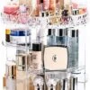 JZK Clear Acryl Home Beauty-organizer 360°, Draaibaare Cosmeticabox Voor Dresser, Slaapkamer, Badkamer, Voor Lippenstift, Kwastjes, Nagellak, Crèmes -Cosmetica Promotiewinkel 686x1200