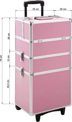 TecTake Cosmetica Koffer Met 3 Etages - Roze - Make-up Koffer -Cosmetica Promotiewinkel 715x1200 3