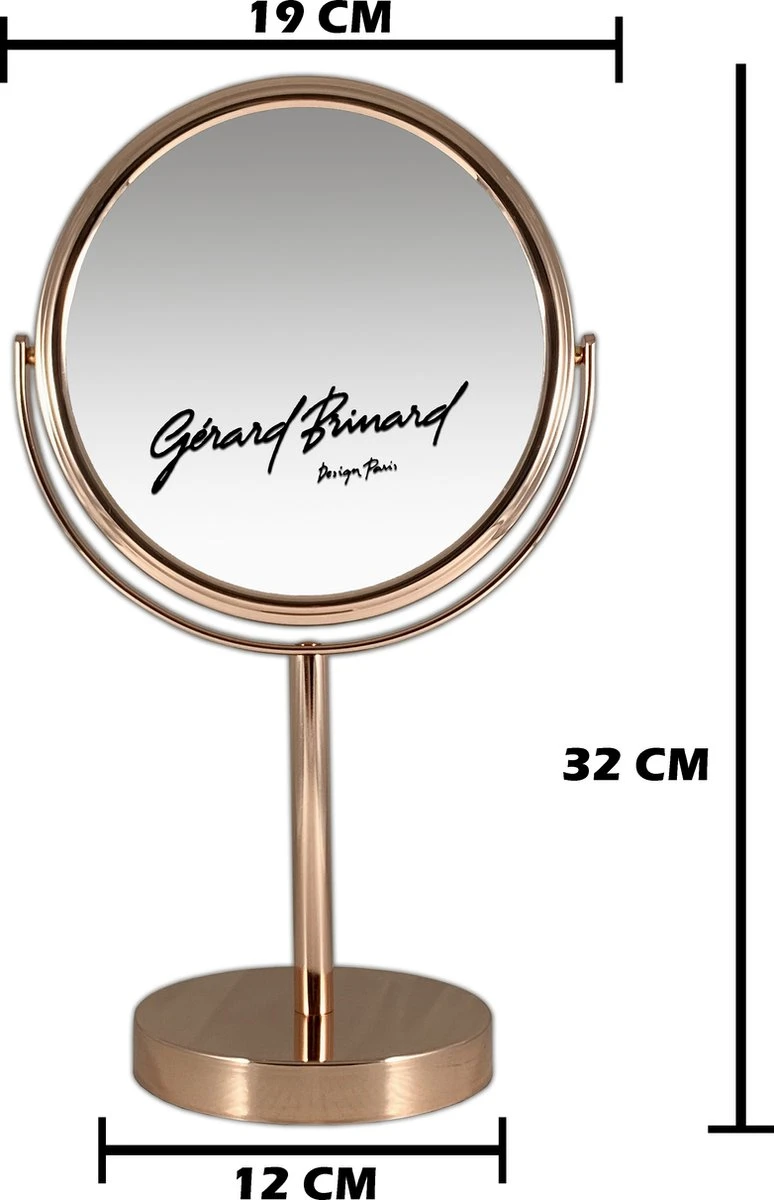 Metalen Make-up Spiegel Rosé Goud/Goud - 10x Vergroting 18cmØ 5 Metalen Make-up Spiegel Rosé Goud/Goud - 10x Vergroting 18cmØ - Afbeelding 3