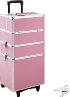 TecTake Cosmetica Koffer Met 3 Etages - Roze - Make-up Koffer -Cosmetica Promotiewinkel 866x1200 1