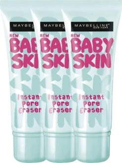 Maybelline Babyskin Pore Eraser Primer - Transparant - 3 Stuks - Voordeelverpakking -Cosmetica Promotiewinkel 905x1200