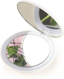 Led-verlichte Oplaadbare Compacte Make-up Spiegel Rond |1 X 2 X Vergroting | Make-upspiegel | Zakspiegel | Handspiegel | Reisspiegel | Dimbaar|als Cadeau | USB-lader | Rond | Zwart -Cosmetica Promotiewinkel 976x1200 1
