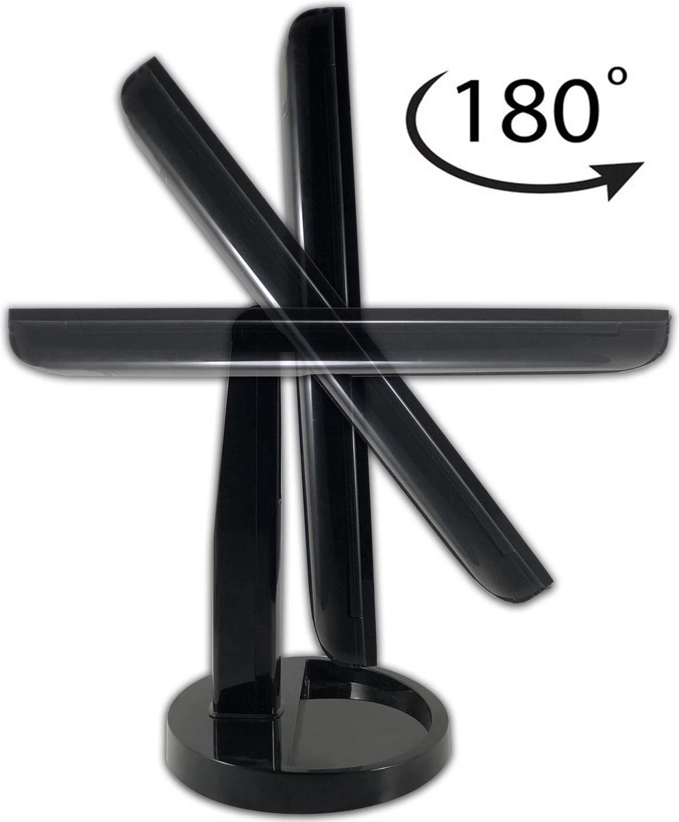 GROTE, Drieluik LED Make-up Spiegel Touch Knop En Dimmer 1, 3, 5 En 10 Maal Vergroting Inclusief Usb Kabel, Spiegels 7 GROTE, Drieluik LED Make-up Spiegel Touch Knop En Dimmer 1, 3, 5 En 10 Maal Vergroting Inclusief Usb Kabel, Spiegels - Afbeelding 5